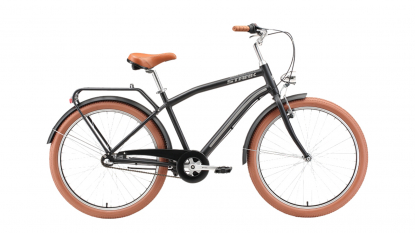 26" Велосипед Stark'23 Comfort Man, рама алюминий 16, 3ск., черный/серый