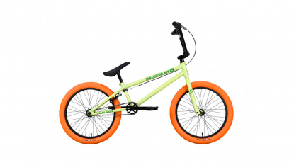 20" Велосипед Stark'23 Madness BMX 5, рама сталь, оливковый/зеленый/оранжевый