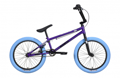 20" Велосипед Stark'24 Madness BMX 4, рама сталь, серо-фиолетовый/черный/синий