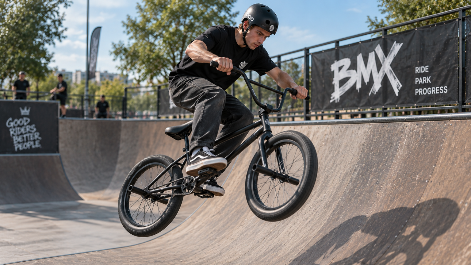 BMX велосипед для парка на рампе