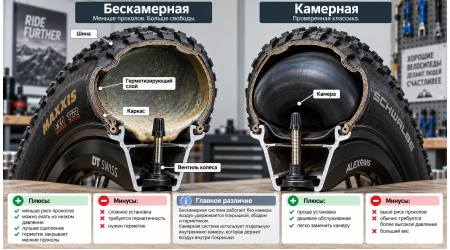 Бескамерные vs камерные покрышки — сравнение