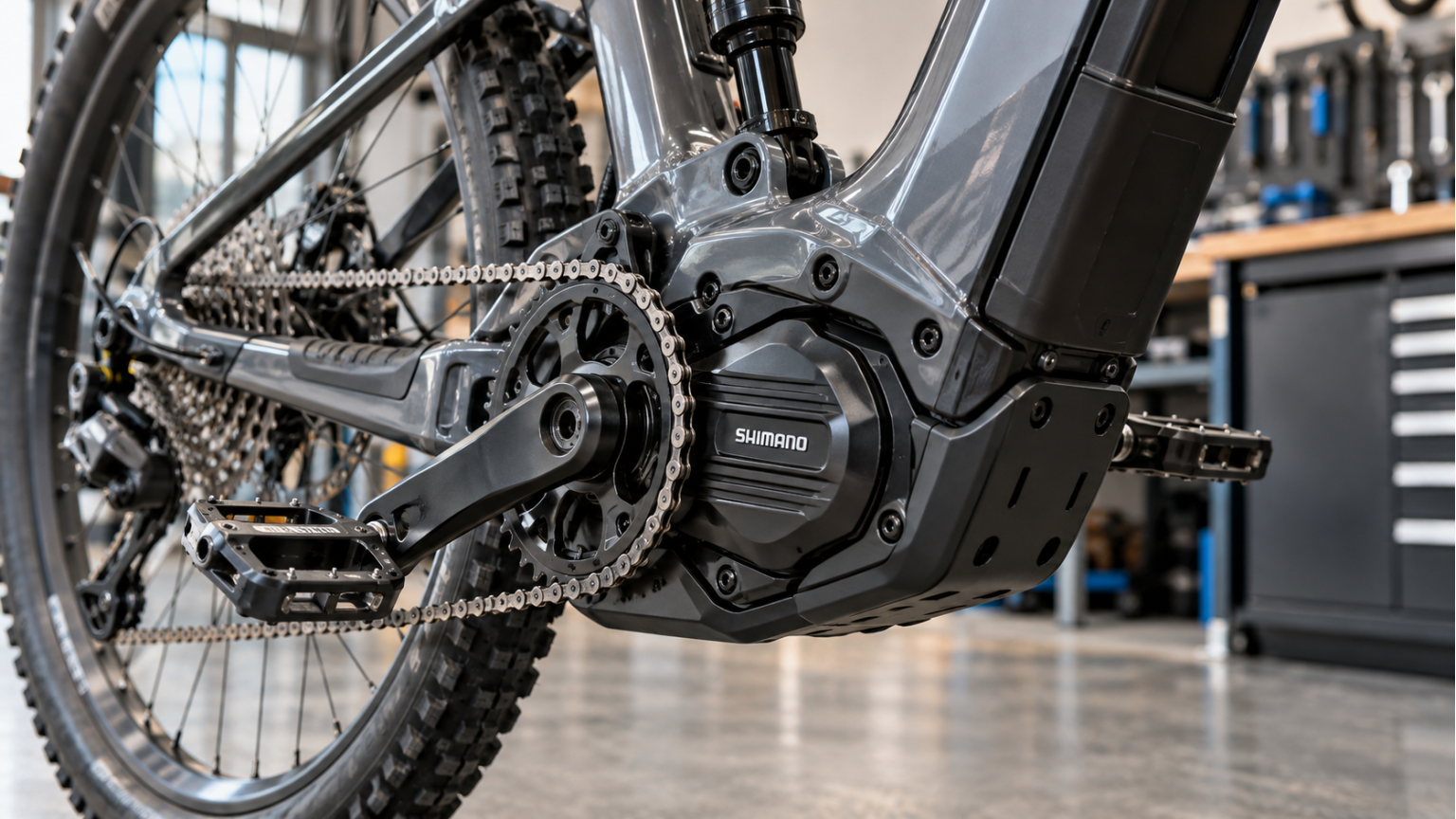 Мотор Shimano в каретке электровелосипеда