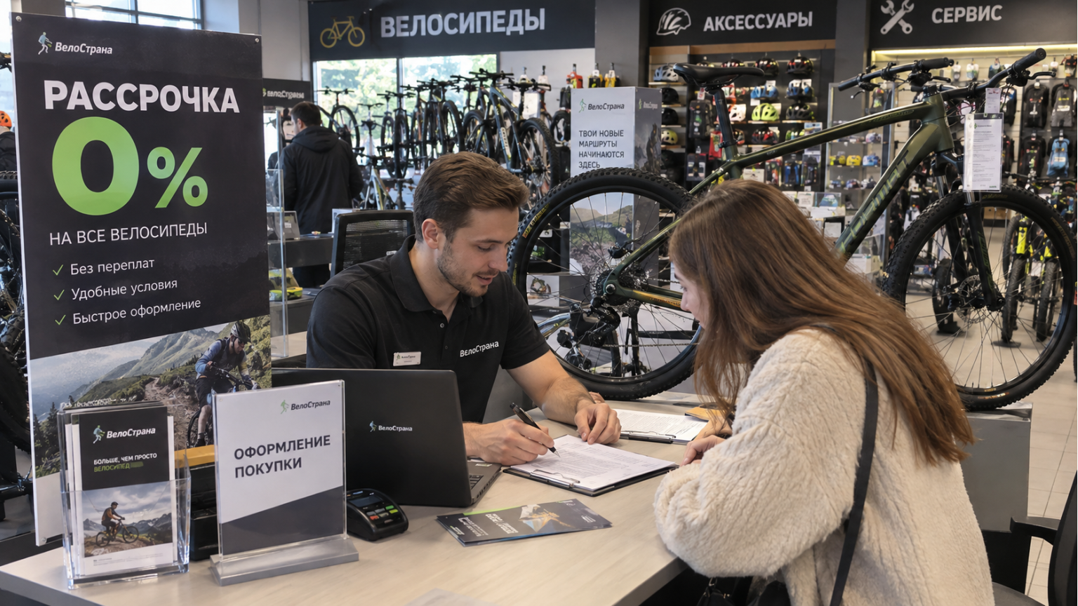 Оформление рассрочки на велосипед в магазине