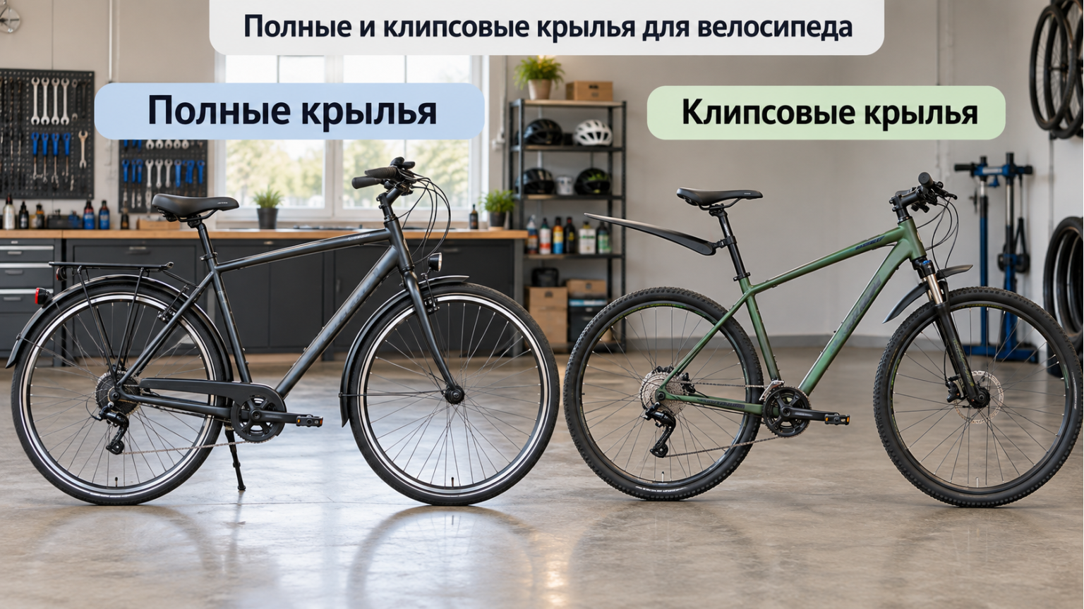 Полные и клипсовые крылья для велосипеда