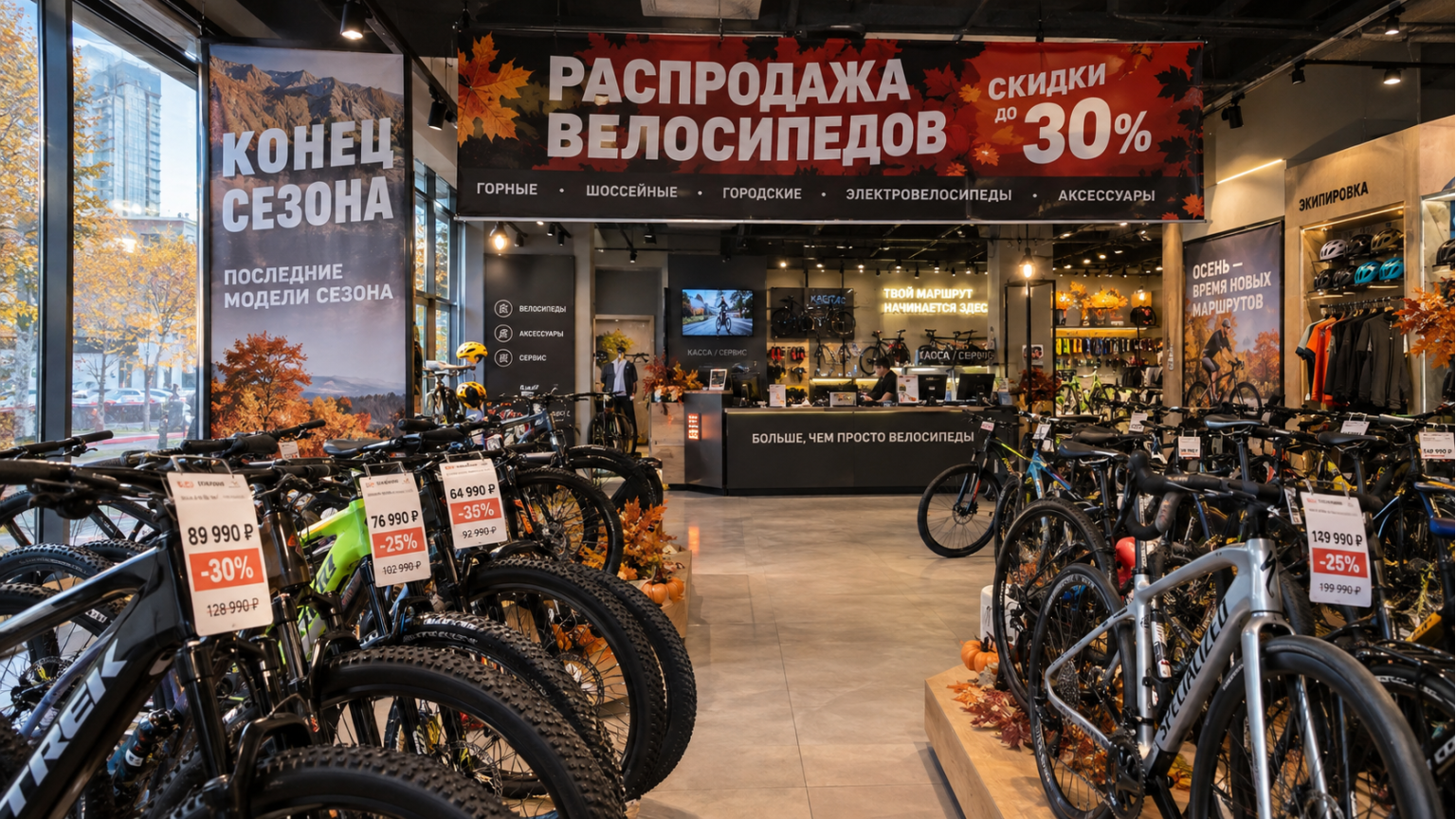 Распродажа велосипедов в конце сезона