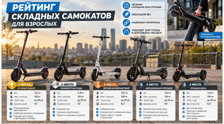 Складной самокат для взрослых — рейтинг