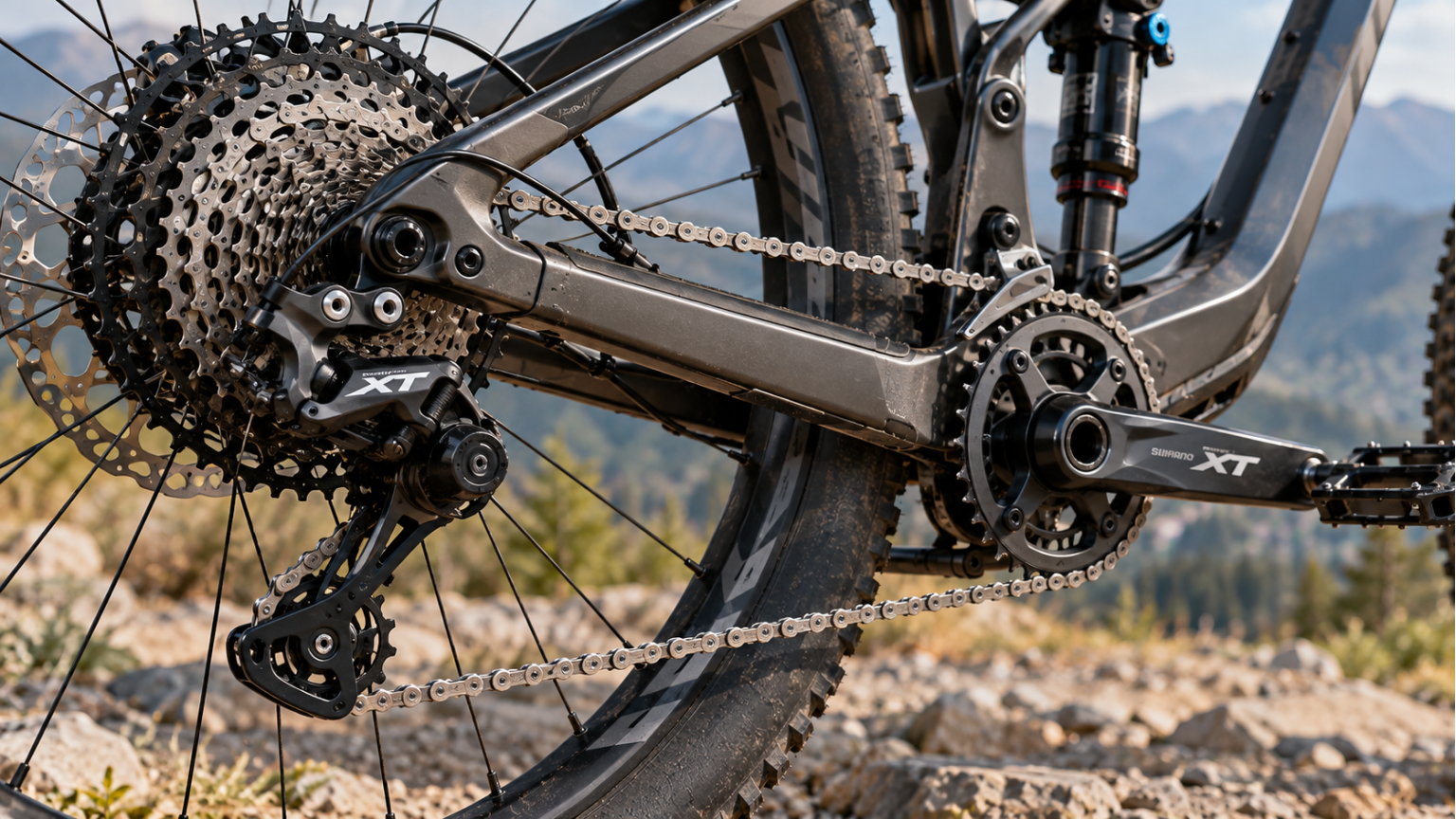 Трансмиссия Shimano XT на велосипеде