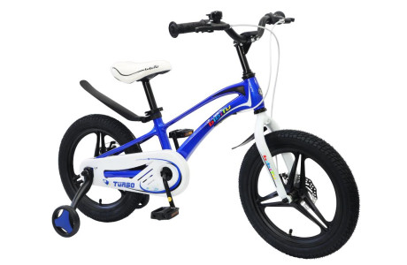 Детский велосипед BIBITU TURBO 18", магний, синий/белый, 2026