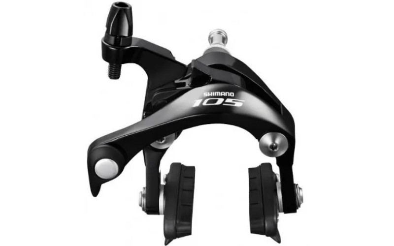 Тормоз клещевой  Shimano 105, R7000, задний, колодки R55C4, болт 12.8,  гайка-трубка 10,5мм, черный