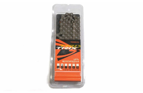 Цепь TRIX, 6-7 скоростная 1/2х3/32 , 112 звеньев, пин 7,7 мм, коричневая (40)