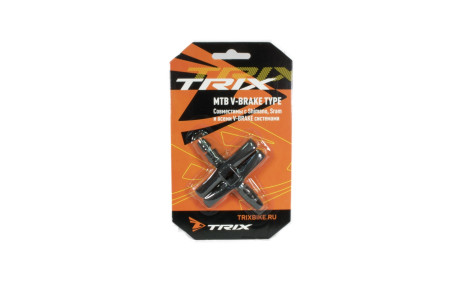Колодки тормозные TRIX, для V-br, 70мм, резьбовые, с крепежом, комплект, черные