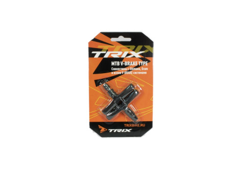 Колодки тормозные TRIX, для V-br, 70мм, резьбовые, с крепежом, комплект, черные