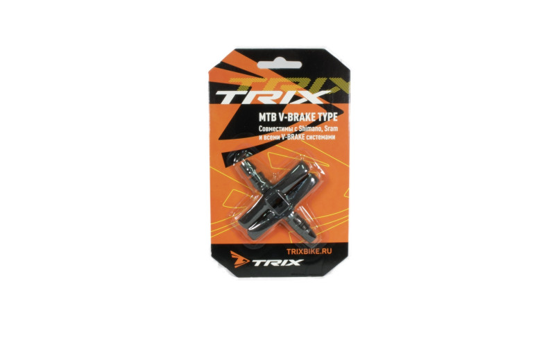 Колодки тормозные TRIX, для V-br, 70мм, резьбовые, с крепежом, комплект, черные