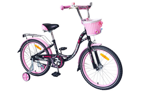 Детский велосипед Nameless LADY 20", сталь, черный/розовый, 2026