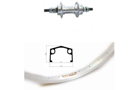 Колесо заднее 20" TRIX, обод одинарный алюминиевый, 36H, под V-brake, 237