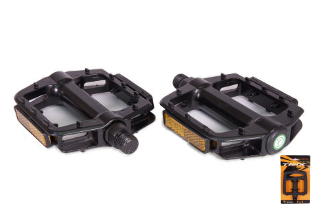 Педали TRIX PLATFORM алюминиевые, 107x98мм, резьба 9/16", с шипами, черные