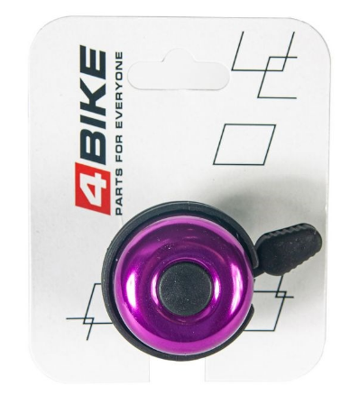  Фото Велозвонок 4BIKE BB3207-Pur алюминий+пластик, D-40мм, пурпурный