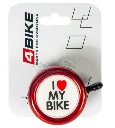 Велозвонок 4BIKE BB3202-Red алюминий+пластик, D-54мм, красный
