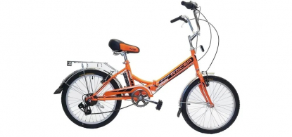 20"Велосипед RACER 20-6-30 складной, рама сталь, 6ск.оранжевый