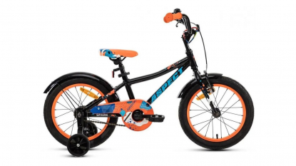 16" Велосипед Aspect SPARK, рама All, V-brake, Черно-оранжевый 2020